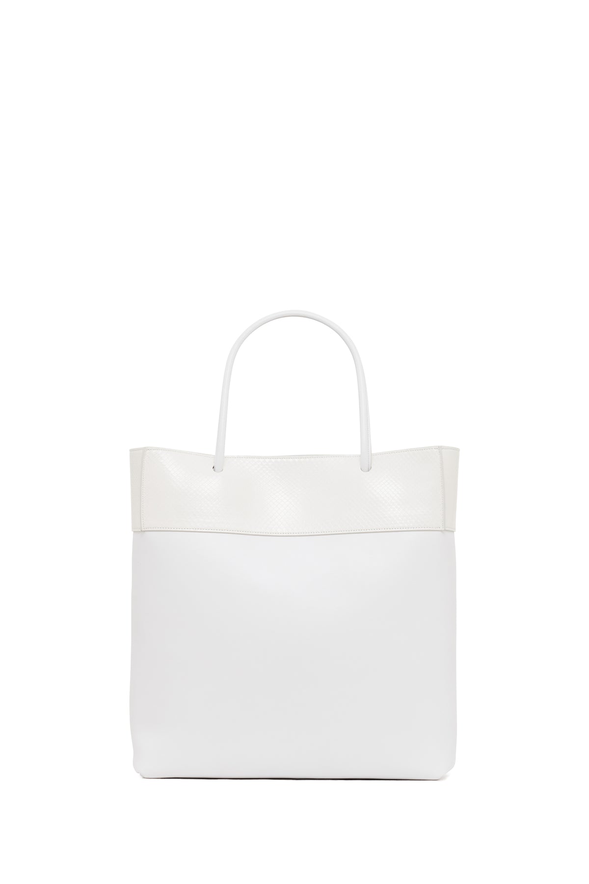 Tote Bag in Ivory Nappa Leather & Snakeskin