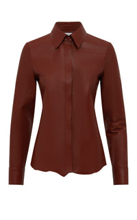 Thetis Shirt in Burnt Sienna Soft Nappa Leather