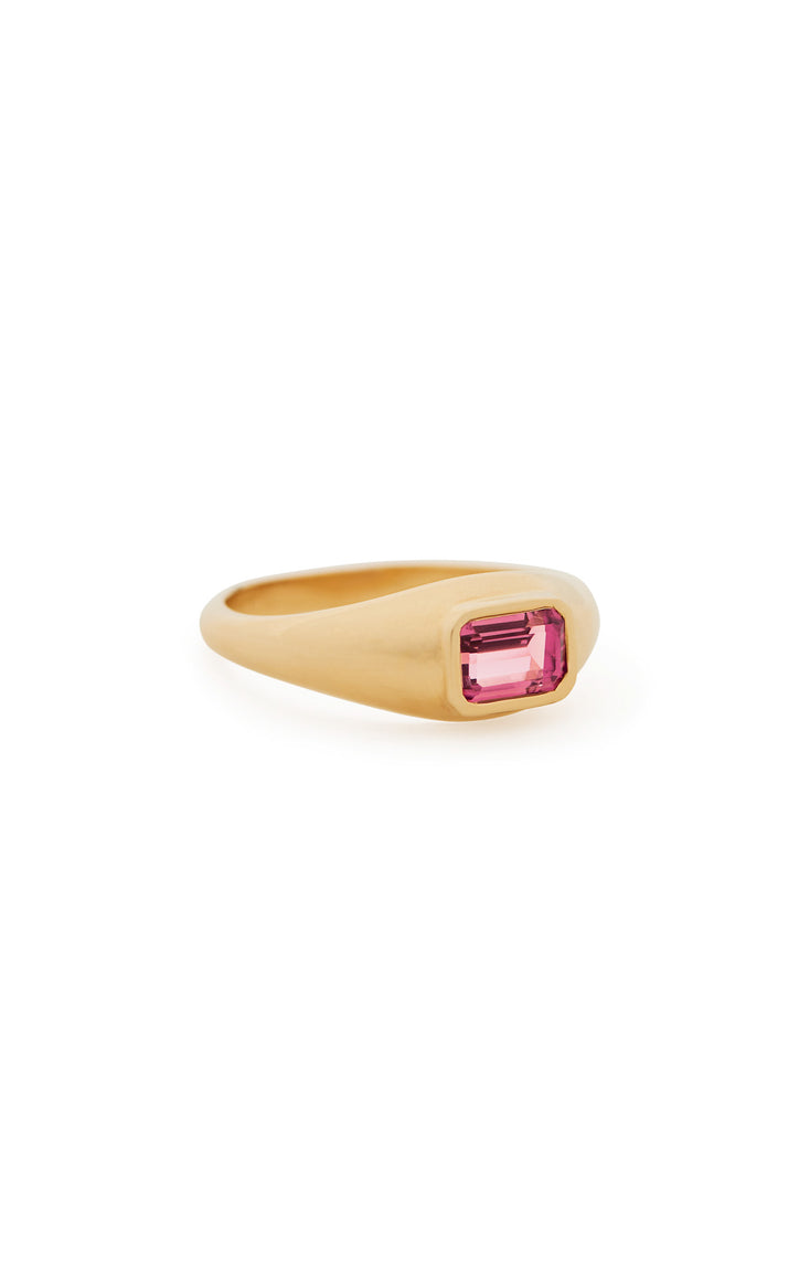 Small Ring in 18K Yellow Gold & Tourmaline Stone
