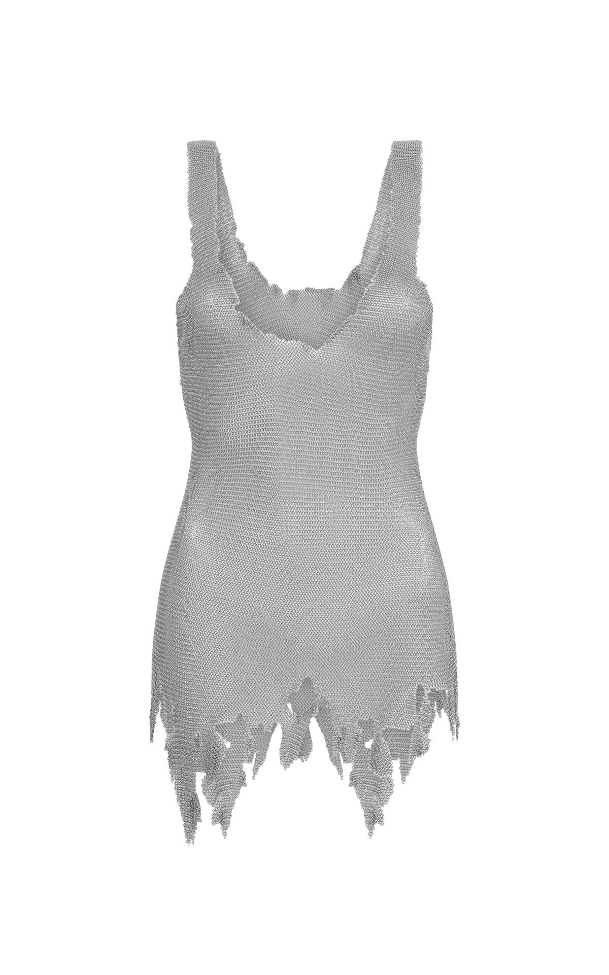 Gwendolin Chainmail Tank Top in Silver Metal Hardware