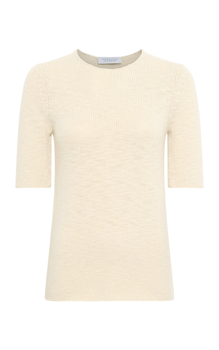 Embla Knit T-Shirt in Ivory Cashmere