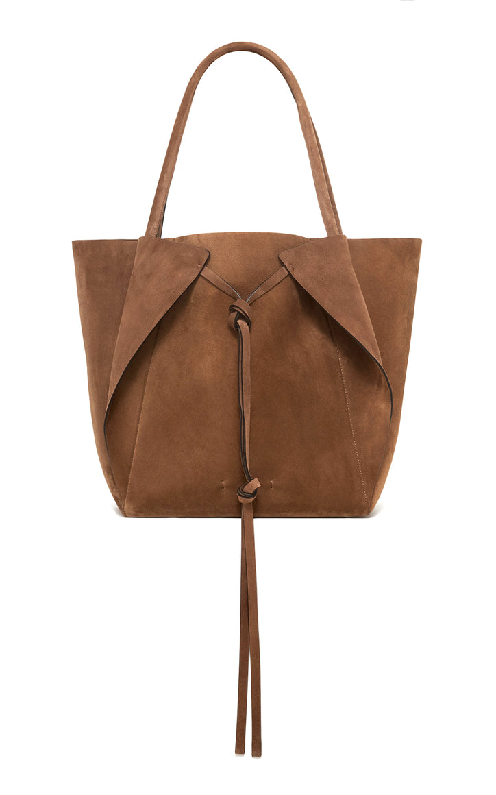 Marija Tote Bag in Dark Sand Suede