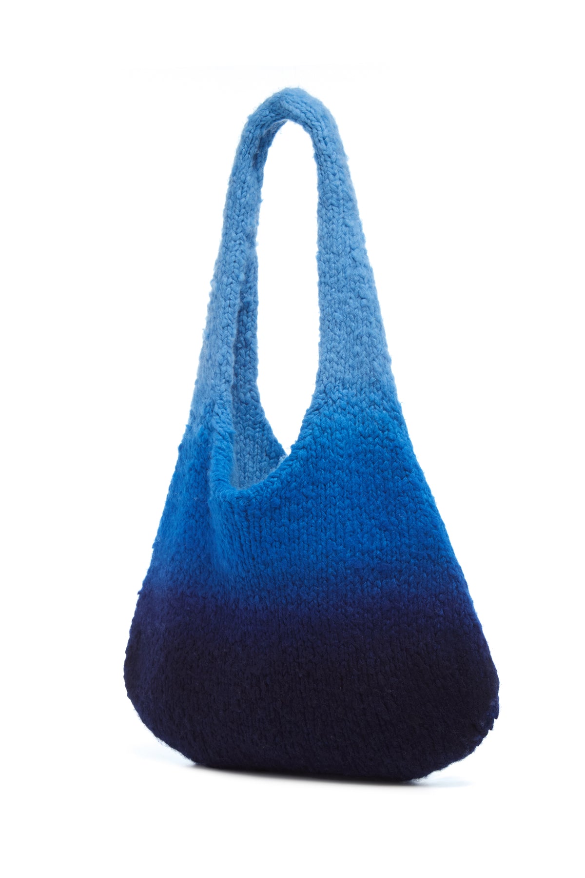 Ino Knit Hobo Bag in Dip Dye Skye Blue Welfat Cashmere