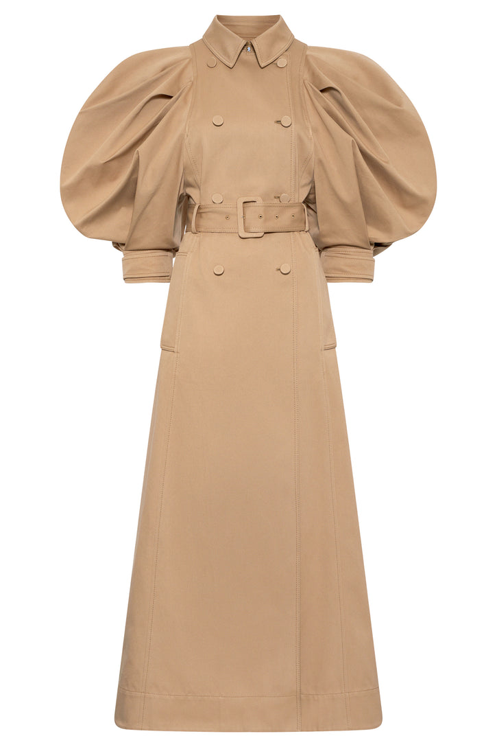 Aeon Trench in Camel Sea Island Cotton Twill