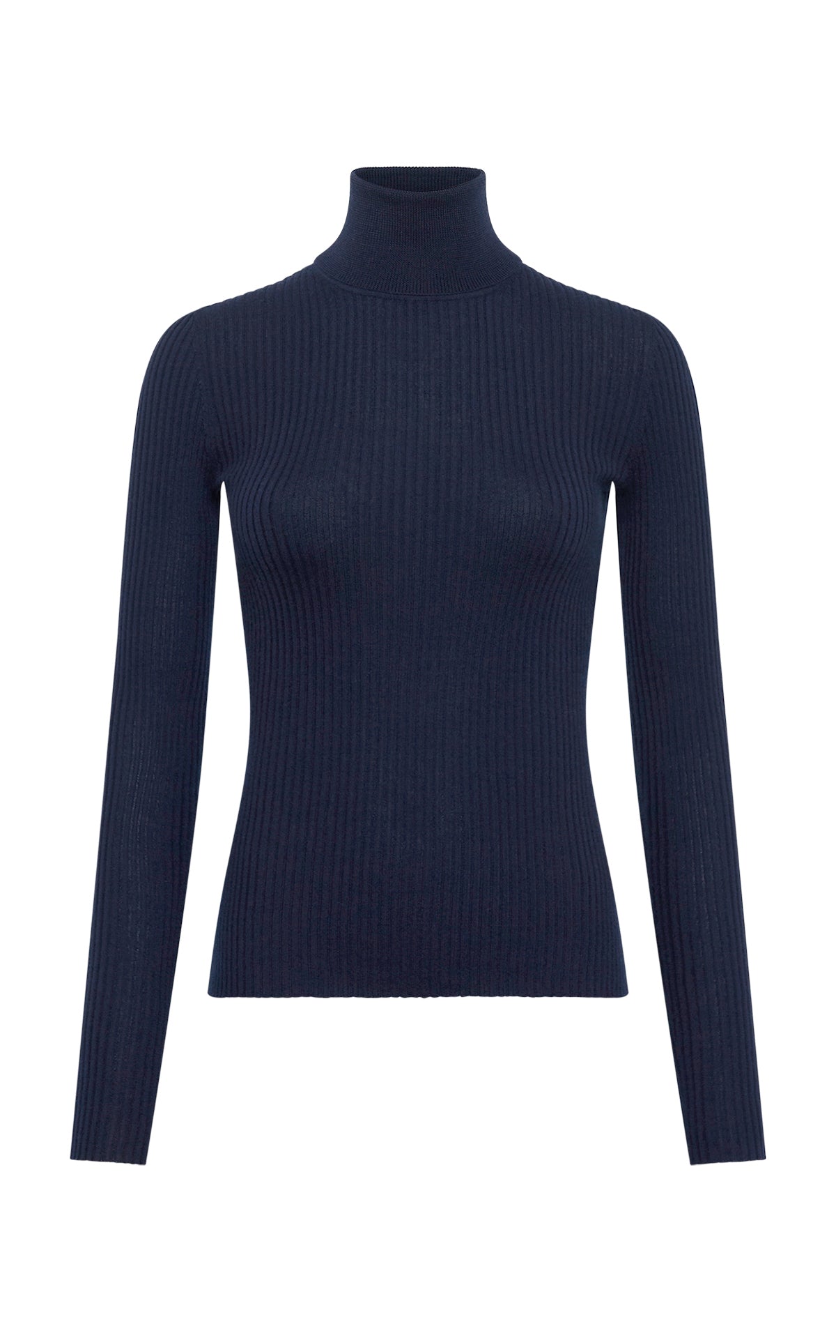 Peppe Knit Turtleneck in Electric Navy Cashmere Silk