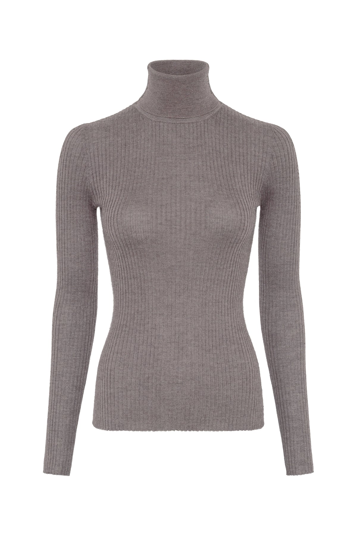 Peppe Knit Turtleneck Sweater in Walnut Cashmere