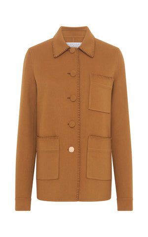 Ulu Chore Jacket in Yellow Ochre Double-Face Recycled Cashmere