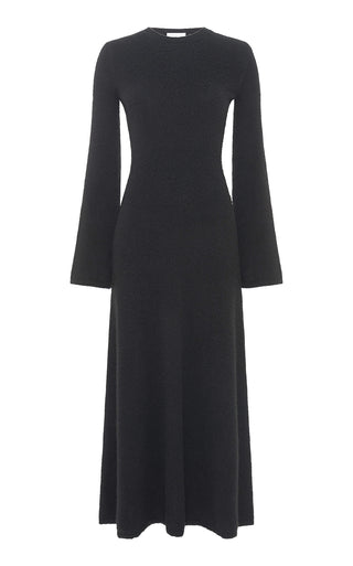Black Brushed Cashmere Uriel Knit Maxi Dress - Front View | Gabriela Hearst