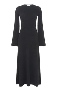 Uriel Knit Dress in Black Brushed Cashmere