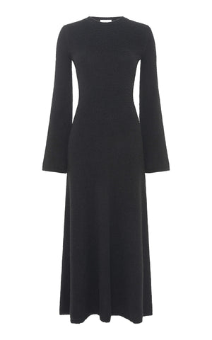 ブラック ブラッシュド カシミアのウリエル ドレス