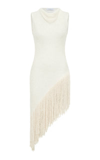 Ursin Fringe Top in Ivory Silk Boucle