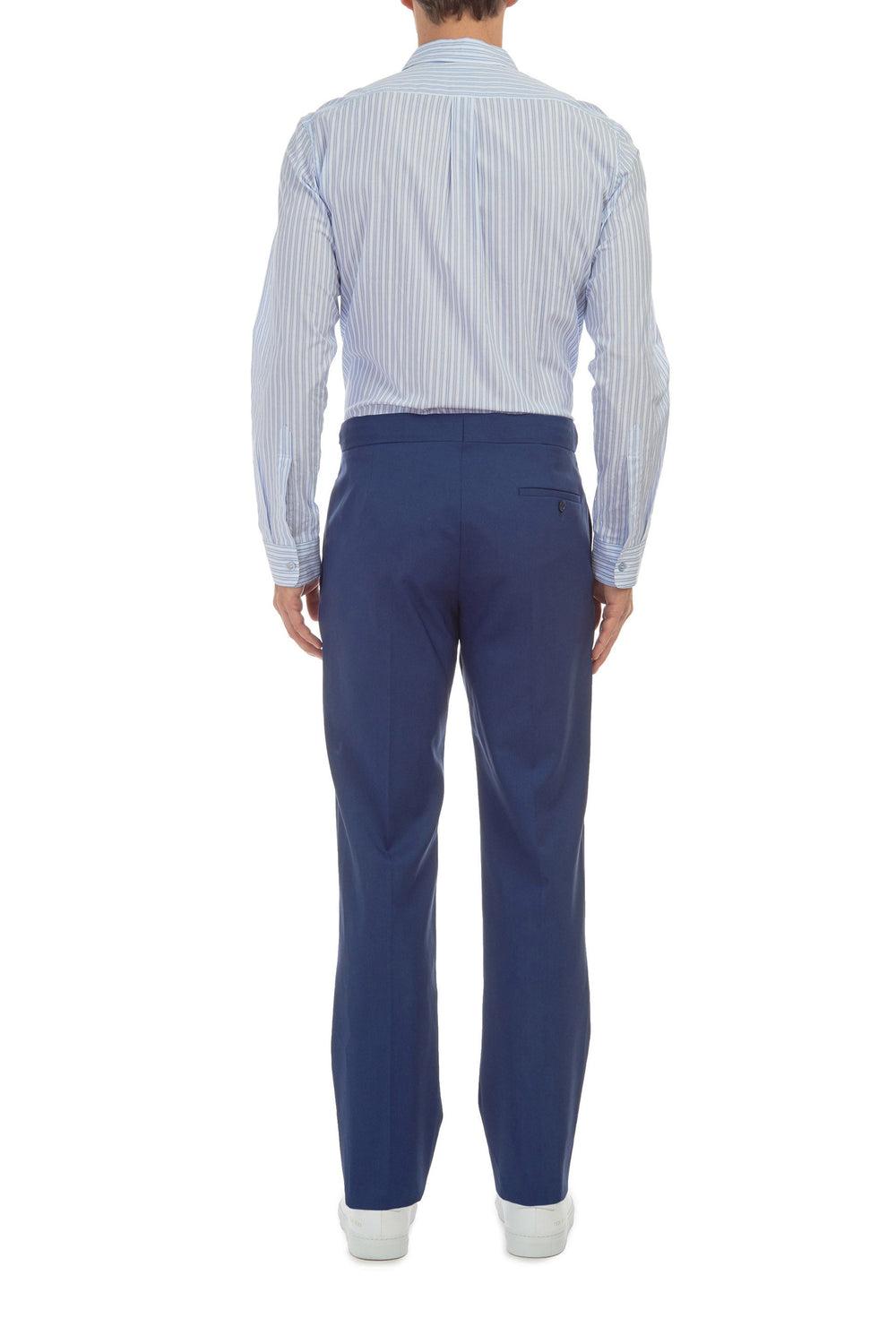 Quevedo Shirt in White & Blue Striped Cotton