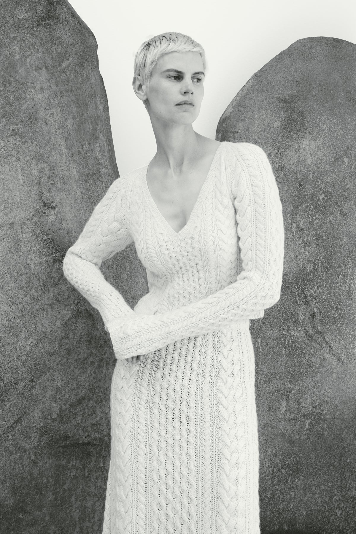 Arwel Knit Sweater in Ivory Cashmere