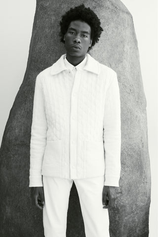 Skye Paddock Jacket in Ivory Cashmere Linen