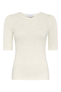 Valentia Knit T-Shirt in Off White Mulberry Silk