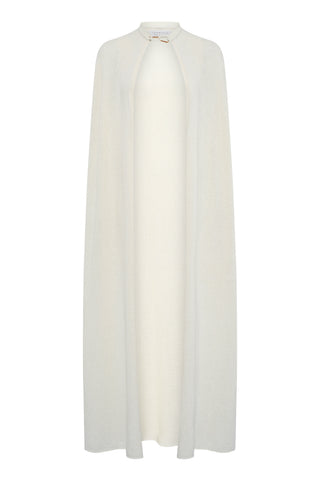 Off White Silk Laleh Knit Cape - Front View | Gabriela Hearst