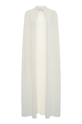 Laleh Knit Cape in Off White Mulberry Silk