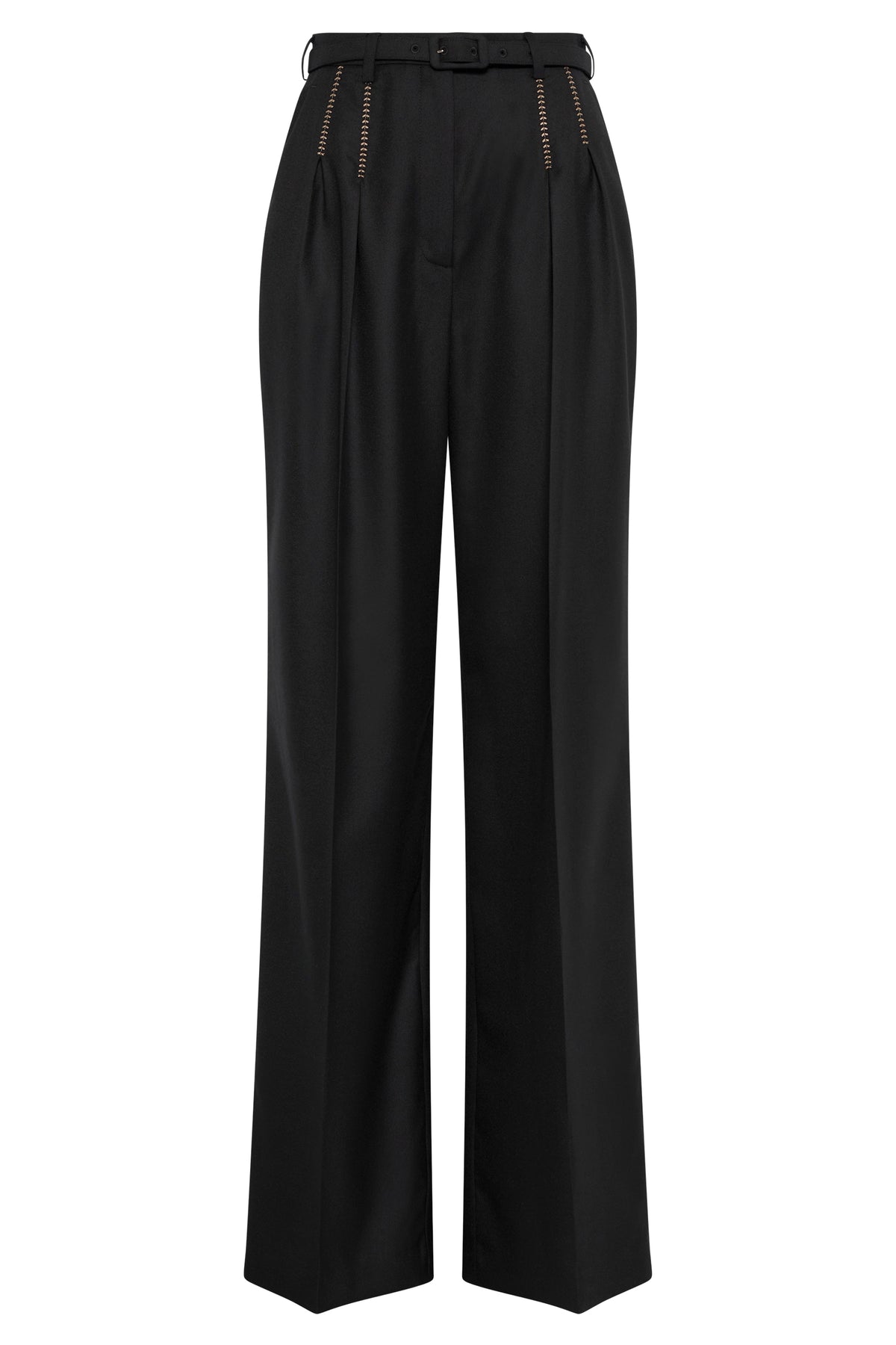 Vargas Wide-leg Pant in Black & Camel Cashmere