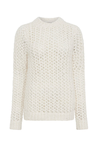 Off White Cashmere Veralune Knit Sweater - Front View | Gabriela Hearst