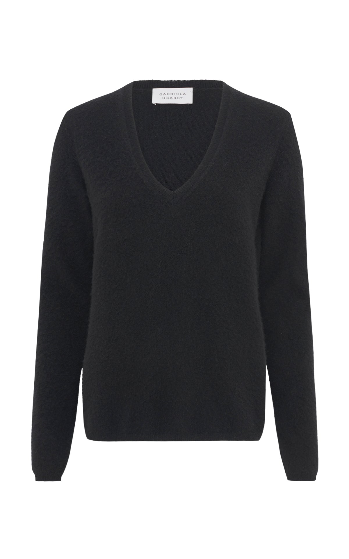Vesper Knit V-Neck Sweater in Black Brushed Cashmere – Gabriela Hearst