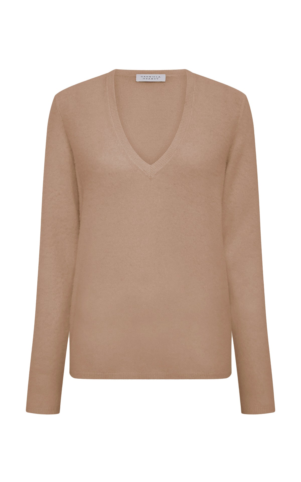 Vesper Knit V-Neck Sweater in Camel Brushed Cashmere – Gabriela Hearst
