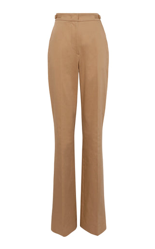 Camel Sea Island Cotton Flare Pants - Flat Lay | Gabriela Hearst