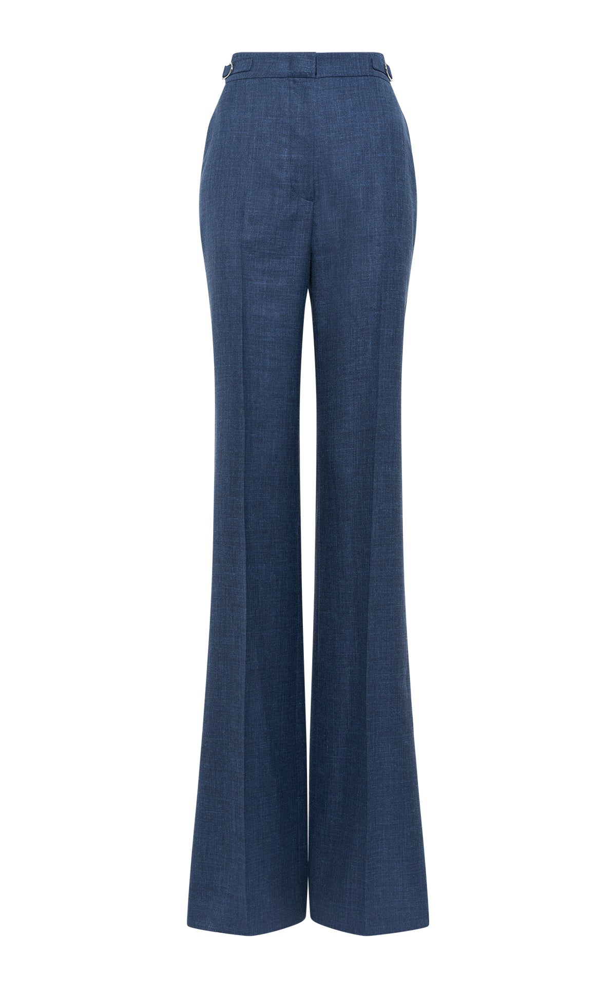 Vesta Flared Pant in Denim Virgin Wool Silk Linen