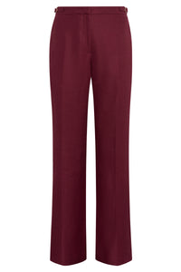Vesta Flare Pant in Bordeaux Linen Twill
