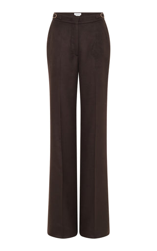 Chocolate Silk Vesta Flare Pants - Front View | Gabriela Hearst