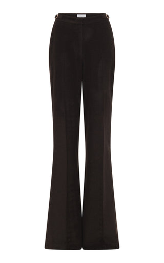 Chocolate Cashmere Corduroy Vesta Flare Pants - Front View | Gabriela Hearst