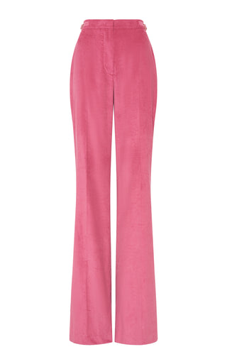 Fuchsia Sea Island Cotton Corduroy Flare Pants - Flat Lay | Gabriela Hearst