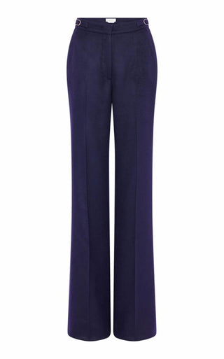 Navy Silk Vesta Flare Pants - Front View | Gabriela Hearst
