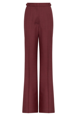 Vesta Flare Pant in Bordeaux Wool Silk