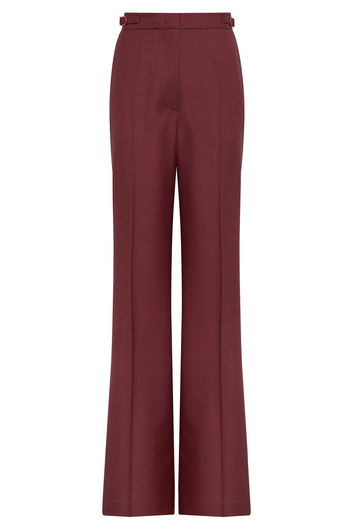 Vesta Flare Pant in Bordeaux Wool Silk