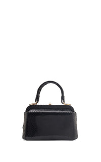 Vintage No.7 Bag in Black Snakeskin & Crocodile Leather