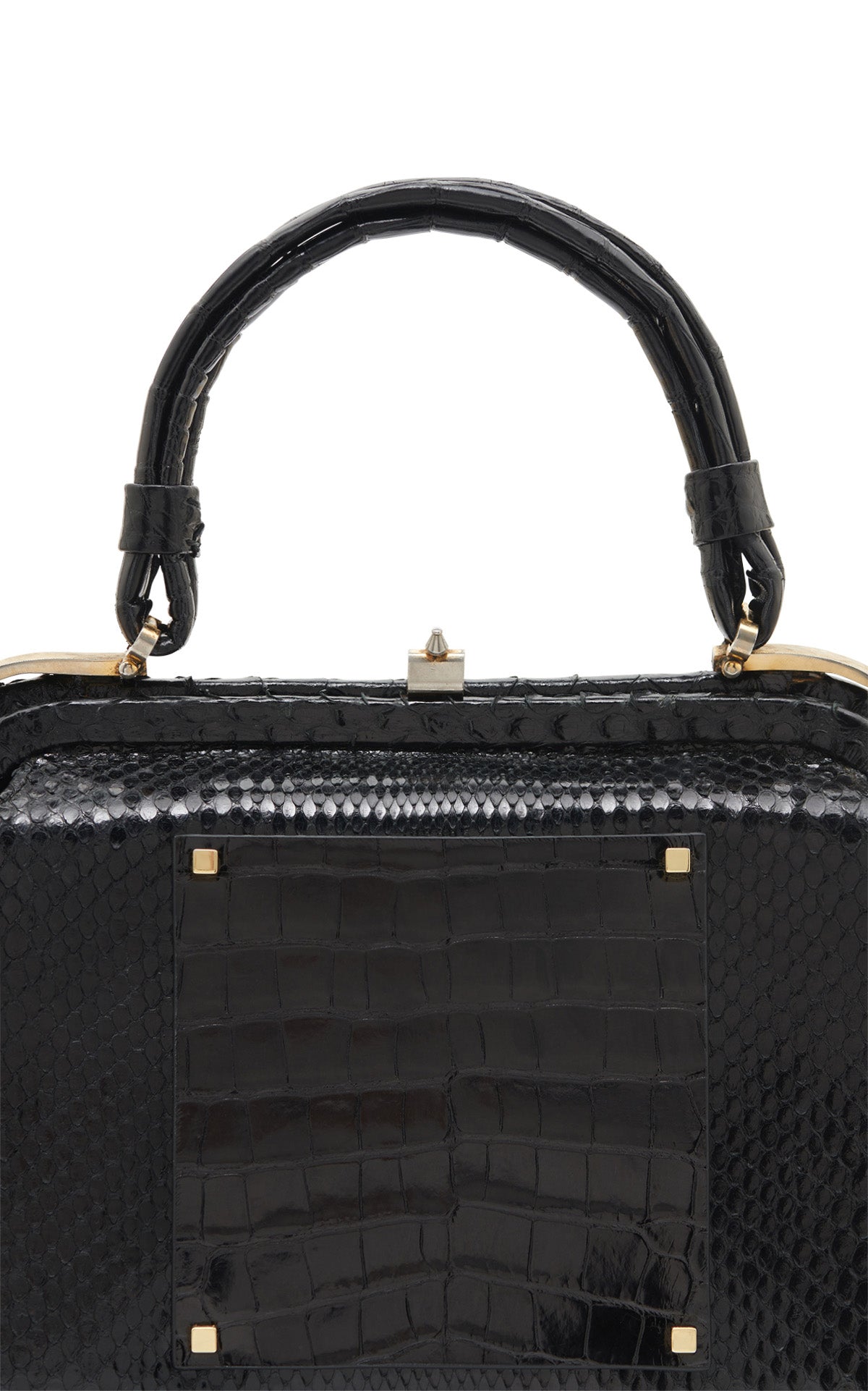 Vintage No.7 Bag in Black Snakeskin & Crocodile Leather