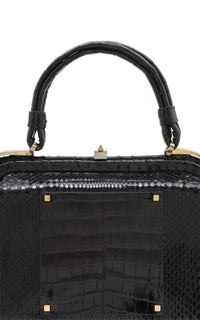 Vintage No.7 Bag in Black Snakeskin & Crocodile Leather