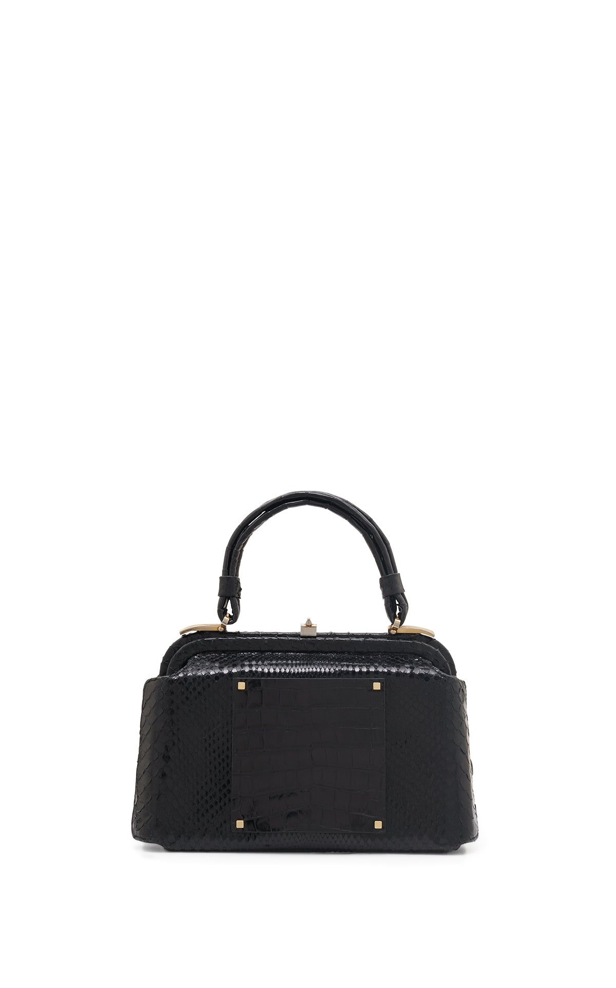 Vintage No.7 Bag in Black Snakeskin & Crocodile Leather