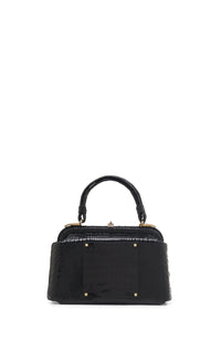 Vintage No.7 Bag in Black Snakeskin & Crocodile Leather