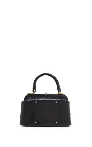 Vintage No.7 Bag in Black Snakeskin & Crocodile Leather