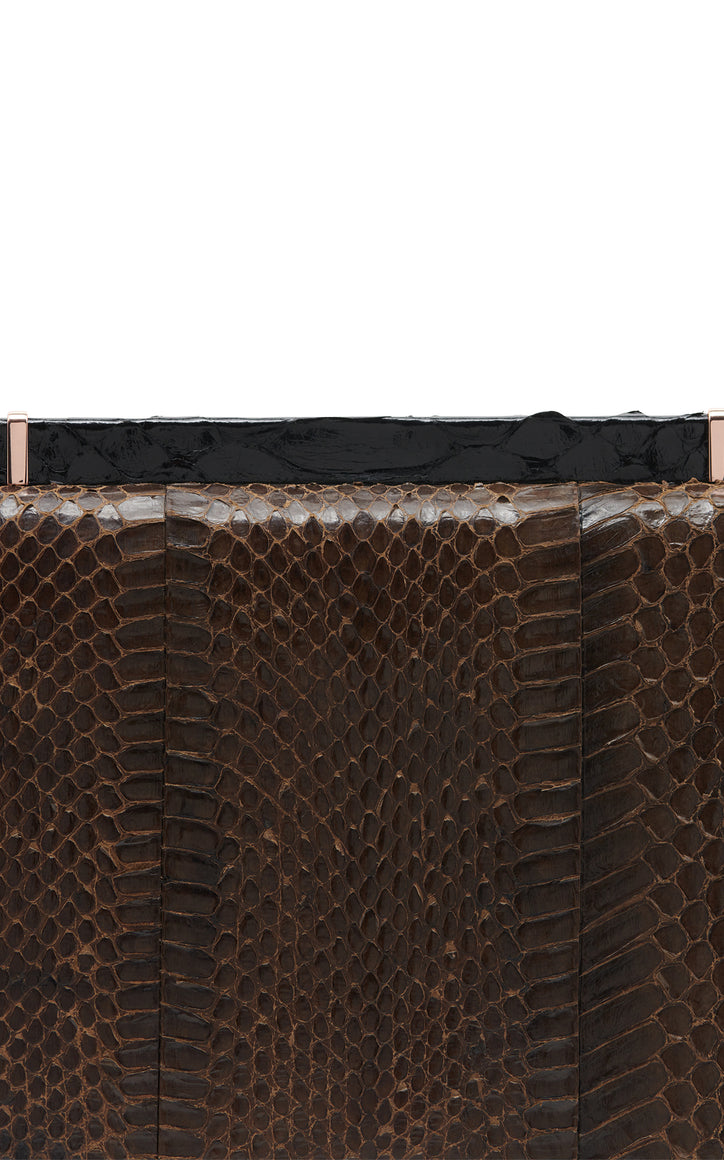 Vintage No.4 Bag in Chocolate Snakeskin