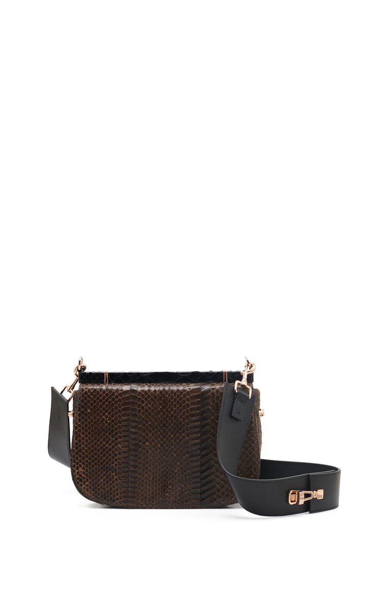 Vintage No.4 Bag in Chocolate Snakeskin