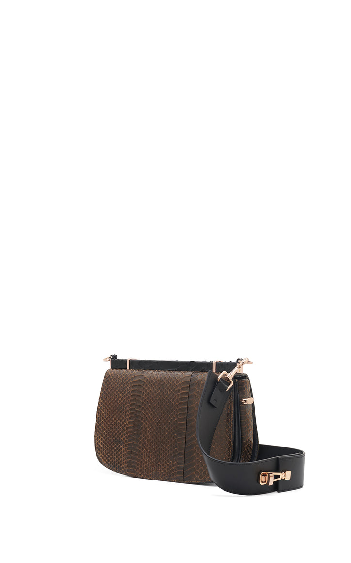 Vintage No.4 Bag in Chocolate Snakeskin
