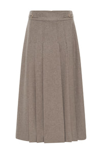 Wesley Skirt in Walnut Cashmere Wool Flannel