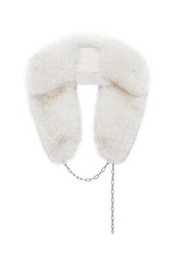 Demeter Coat Collar in White Recycled Fur