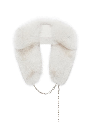 Demeter Coat Collar in White Recycled Fur