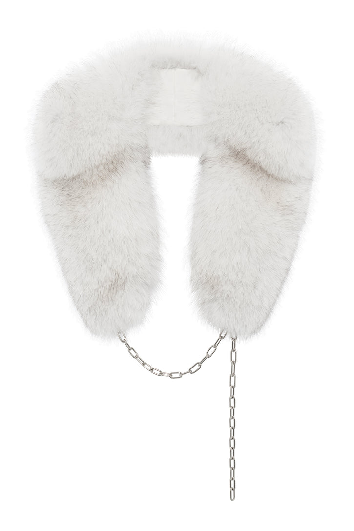 Demeter Coat Collar in White Recycled Fur
