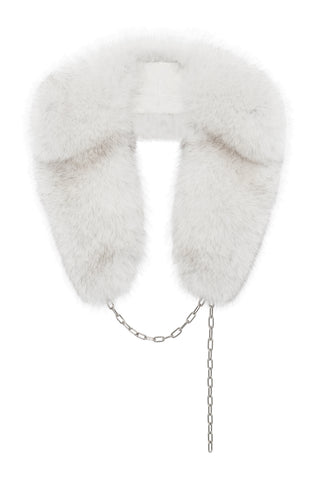 Demeter Coat Collar in White Recycled Fur