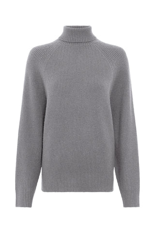 Wigman Knit Turtleneck in Smoke Cashmere