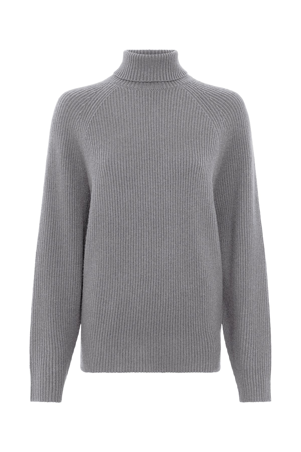 Wigman Knit Turtleneck Sweater in Smoke Cashmere